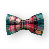 Green Yarn Tartan Dapper Dog Bow Tie — Handmade in Australia