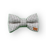 Light Grey Houndstooth Wool Dapper Edit Dog Bow Tie — Handmade in Australia