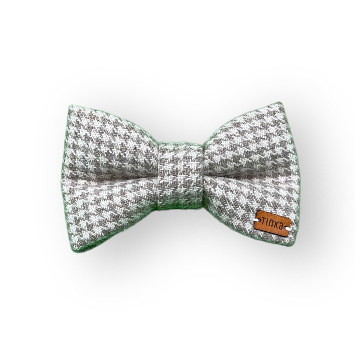 Light Grey Houndstooth Wool - Premium Dog Bow-Ties