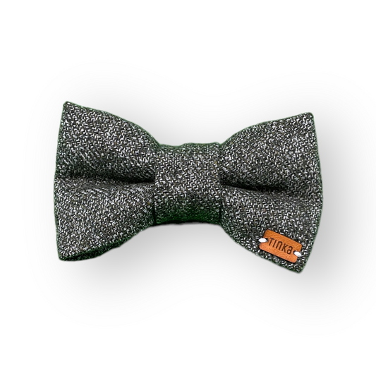 Dark Grey Wool Blend Tweed | Premium Dog Bow-Ties