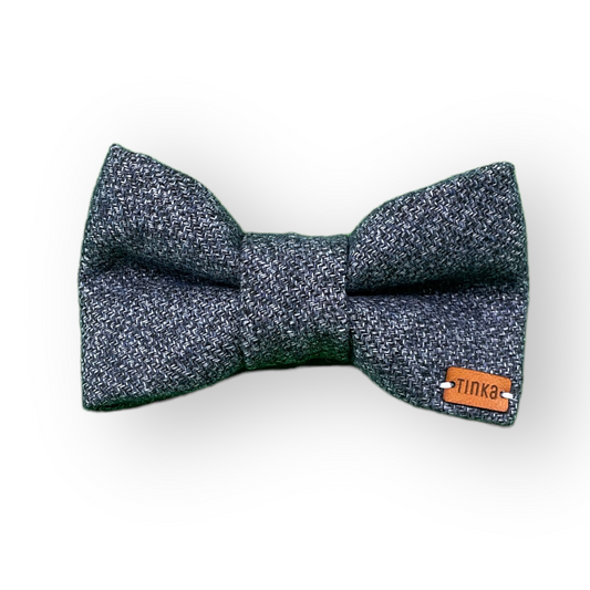 Dark Blue/Grey Tweed | Premium Dog Bow-Ties